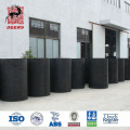 Cylindrical marine rubber fenders for solid dock